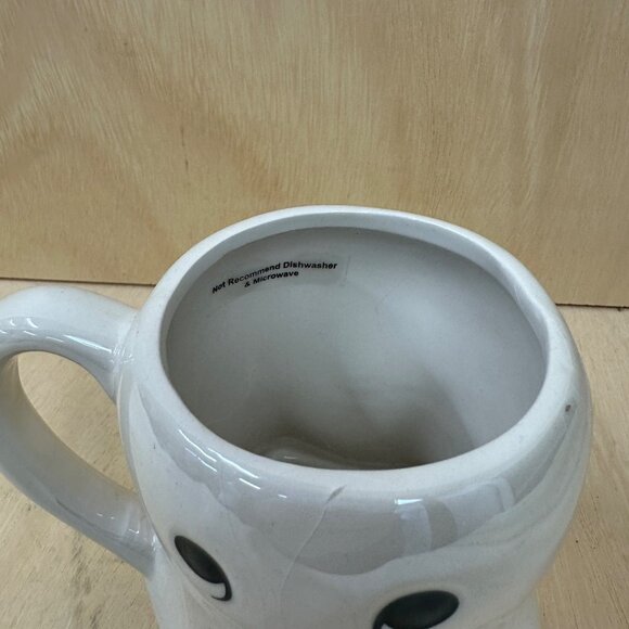 Ghost-Shaped Ceramic Mug 12.3 Oz White With Black Features By Walmart - Picture 3 of 4